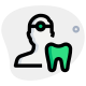 Dentist profession with a tooth logotype isolated on a white background icon