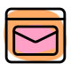 Email messenger on a landing page builder icon