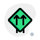 Front Lane direction with multiple arrows layout icon