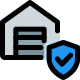 Secure sheild logotype on digital platform layout icon