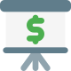 Money and sales presentation on board graph icon