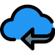 Backup cloud server data to local machine isolated on a white background icon