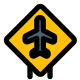 Airport sign board with an airplane layout icon