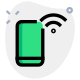 Mobile phone with wifi strength and connectivity icon