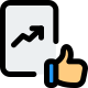 Line graph file appreciation thumbs up gesture icon