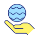 Hand Holding Ball with Water icon