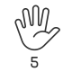 Digit Five in ASL icon