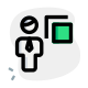 Bring front word document for an businessman to adjust icon