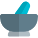 Mortar and pestle for crushing and grinding the medicines solid compounds icon