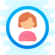 Weiblicher Benutzer eingekreist icon