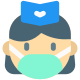 Flight Attendant with Mask icon