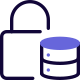 Datebase system ,,protection, isolated on white background icon