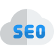 Seo service on a cloud server isolated on a white background icon