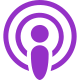 Podcasts player logotype, where they can discover and listen to the world's podcasts. icon