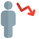 Downtrend chart of an employee from the previous employee icon