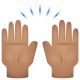 Hände heben, mittlerer Hautton icon