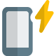 Mobile with power and flash - lighting bolt logotype icon