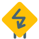 Extreme sharp turn with zigzag arrow turn icon