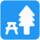 Park with benches sign board outdoors layout icon