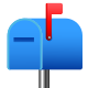 Закрытый почтовый ящик с поднятым флажком icon