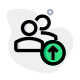 Uploading a document or file on a group with up arrow icon