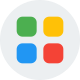 externes-Kreis-Menü-Apps-isoliert-auf-whie-Hintergrund-Apps-Farbe-tal-revivo icon