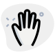 Hand hello, bye or goodbye gesture sign. icon