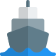 Cargo logistic ship running on a regular route icon