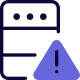 Server with a notification alert of an error icon