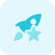 Rocket with star isolated on a white background icon