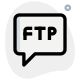 FTP server on a chat inbox isolated on a white background icon