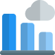 Bar chart infographics on the cloud network icon