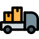 Pickup truck with large and heavy item delivery icon