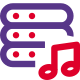Audio Archives stored on a server machine icon