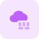 Firewall security on a cloud server isolated on a white background icon