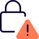Error or a security breach on a system icon