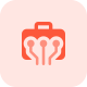 Integrated Technology suitcase isolated on a white background icon