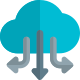 Downlink from cloud network server isolated on a white background icon