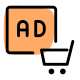 Buy ads online on an online portal icon