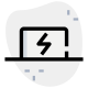 Laptop power indicator of bolt logotype layout icon