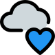 Favorite cloud location for storage with heart shape icon