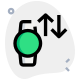 Internet connectivity from smartwatch with arrows up and down icon