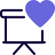 Favorite office lecture with heart shape on presentation icon