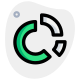 Doughnut Pie chart comparison with multiple sections layout icon