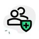 Web messenger with encryption technology shield layout icon