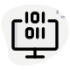 Binary computer programming with one and zero numericals icon