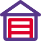 Closed private storage in-house garage layout unit icon