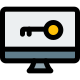 Password authentication for desktop computer admin login icon