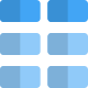 Horizontal block grid in tiles template layout icon