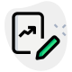 Edit line graph file isolated on a white background icon